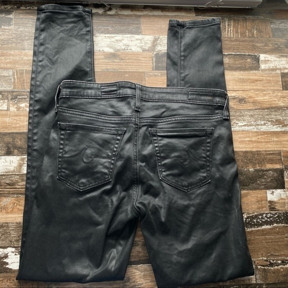 AG The Leatherette Legging Ankle Vintage Leatherette Light Black - Size 25 - Picture 5 of 8